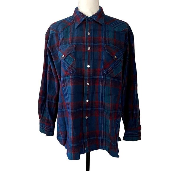 Pendleton | Women's Vintage 70s Virgin Wool Flannel Shirt | Size: XL - Picture 1 of 11